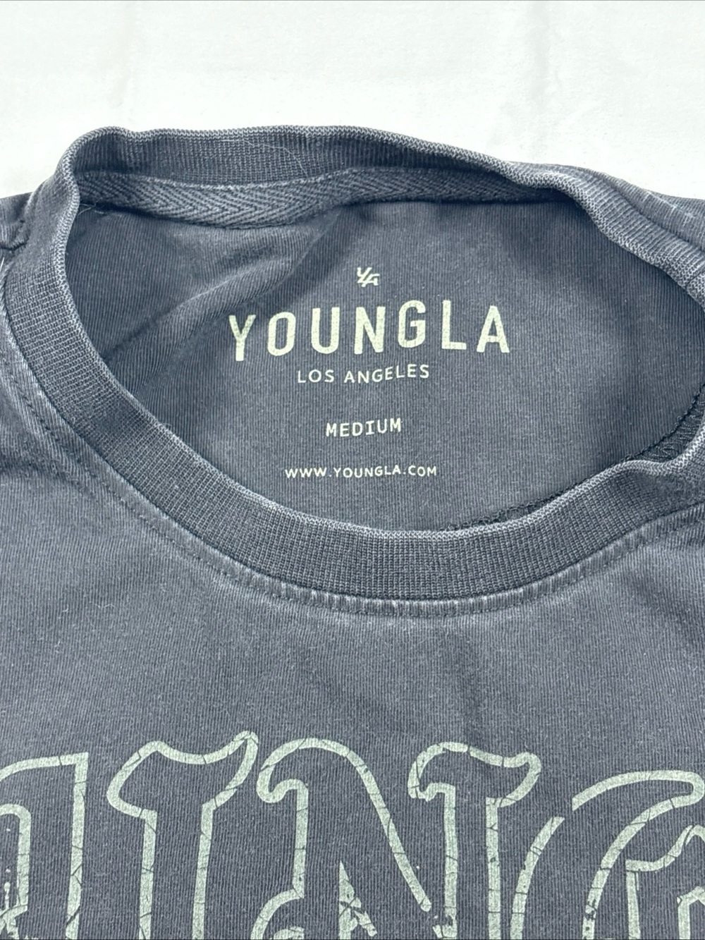 YoungLA Black Short-Sleeve Graphic Skull Tee with Tan & Faded Green Print - Picture 3 of 7